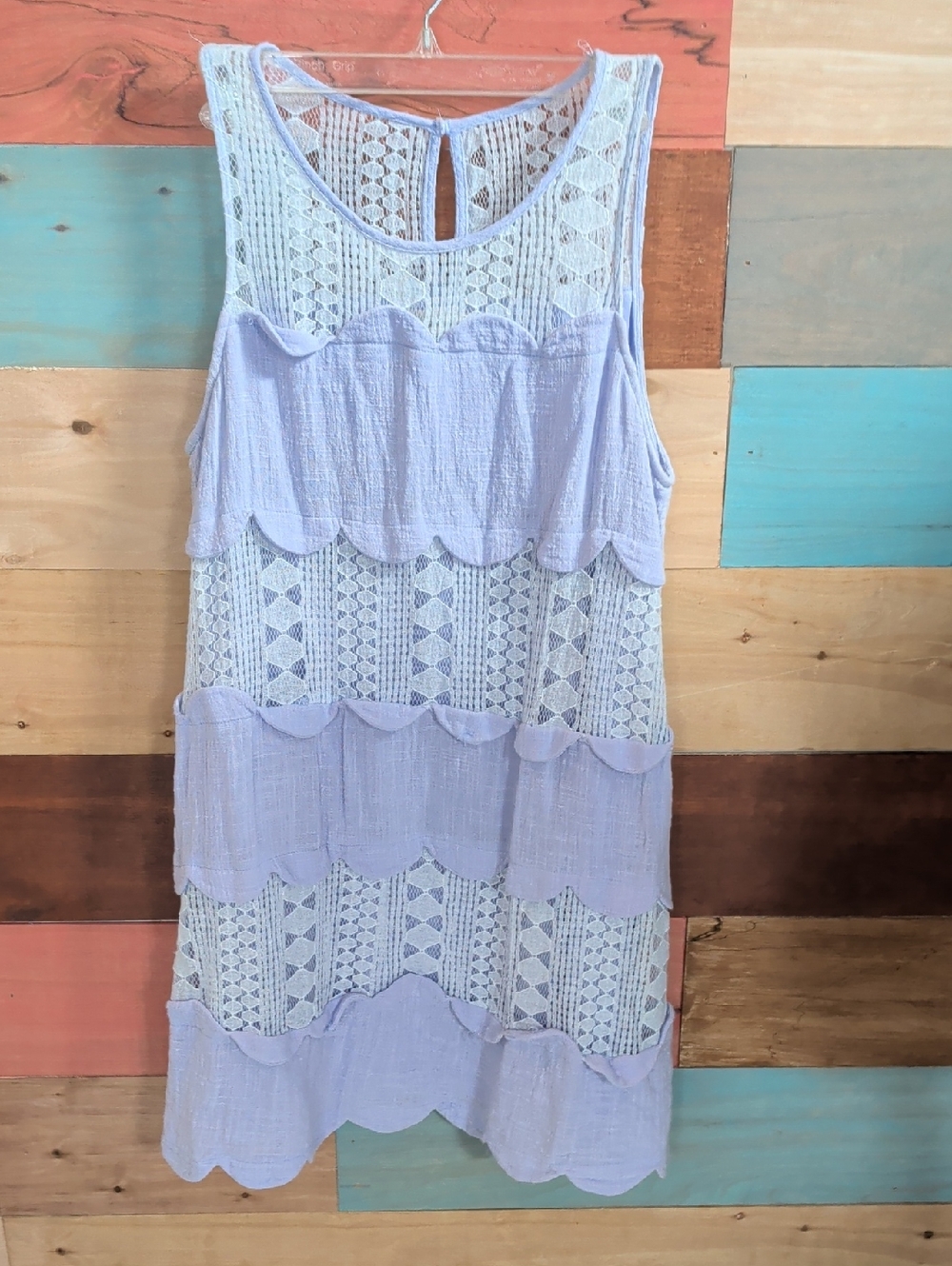 The Impeccable Pig Lavender Lace-Panel Mini Dress